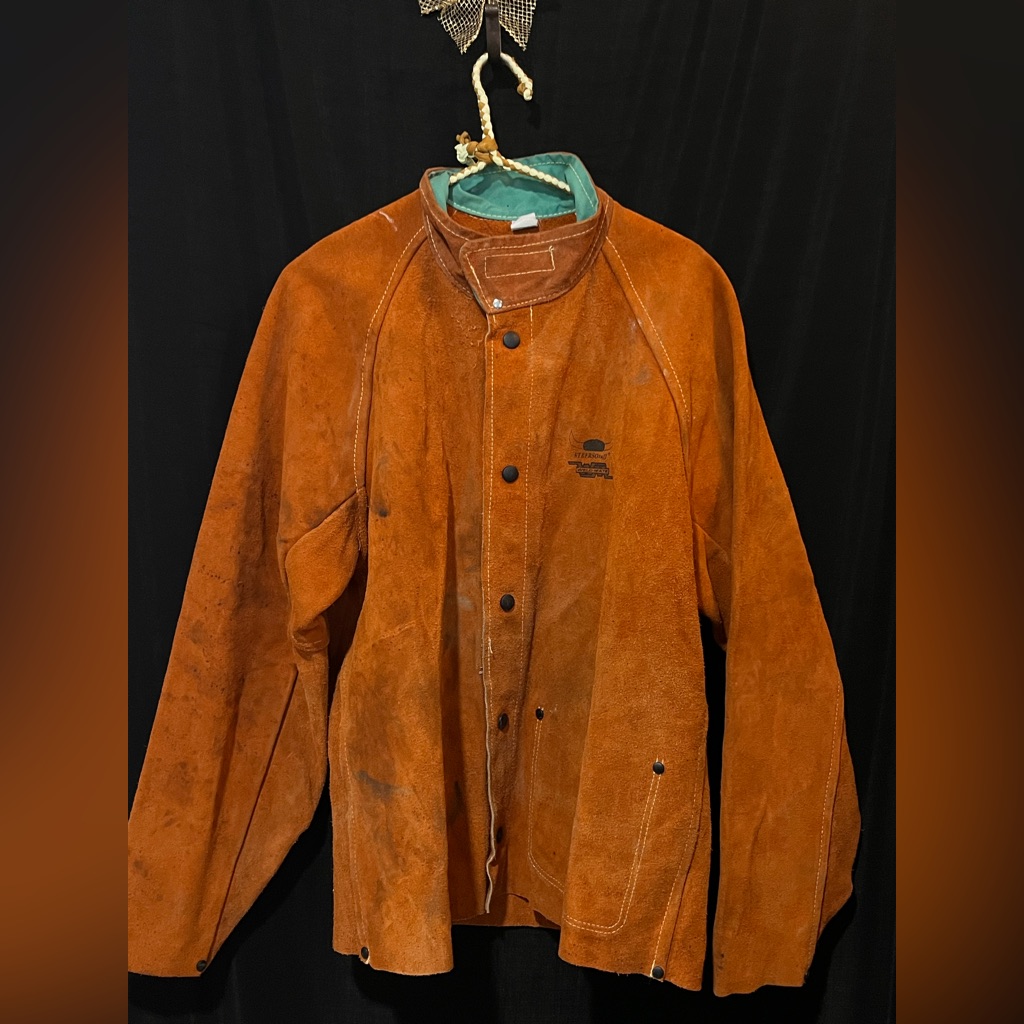 Weld-Mate Cowhide Leather Welding Jacket Heavy Duty Workwear Safety Coat L